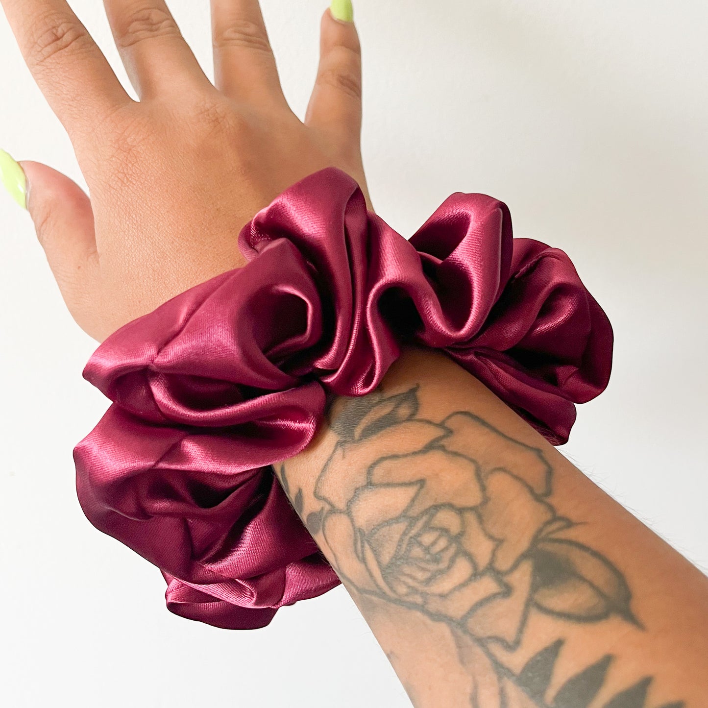 PLUM SATIN SCRUNCHIE