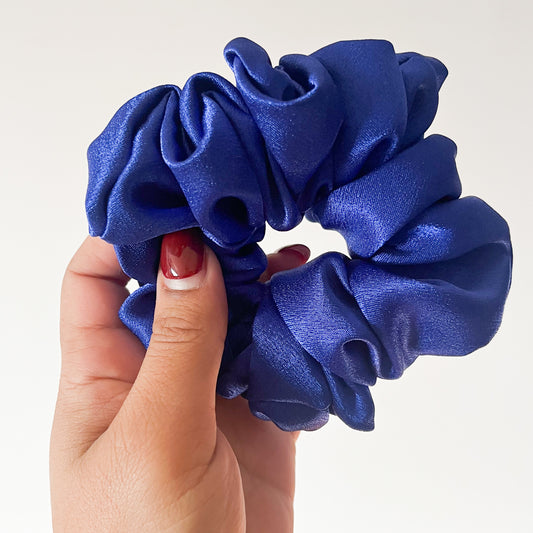 ROYAL BLUE SATIN SCRUNCHIE