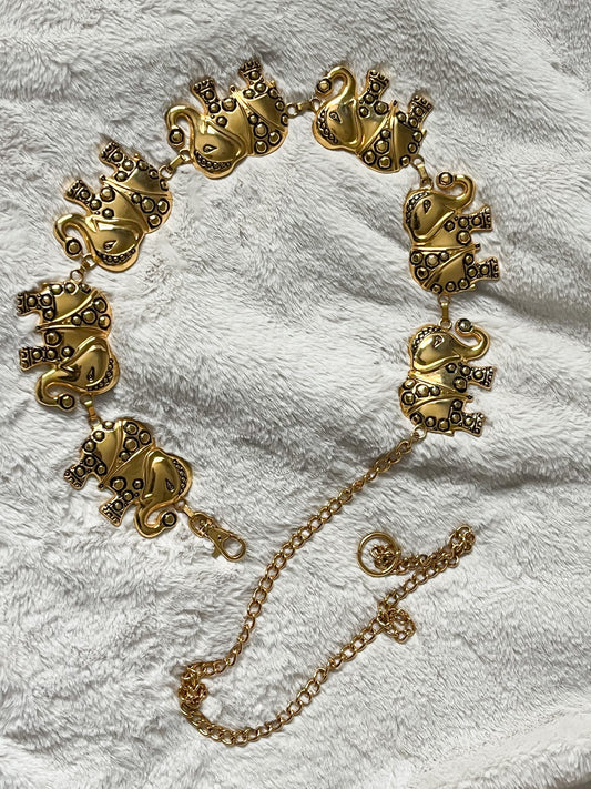 GOLD TONE ELEPHANT BELT