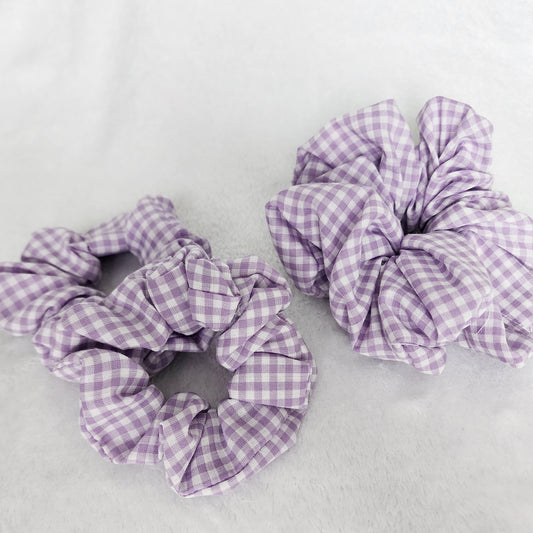 PURPLE GINGHAM SCRUNCHIE